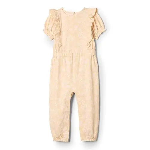 Produktbild: Amazon Essentials x Sofia Grainge Baby Mädchen Strampler mit Rüschen, Hellgelb Zart Blumig, 0 Monate