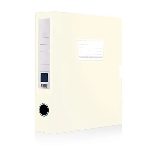 Produktbild: Amazon Marke-Diaryan Premium Sammelboxen mit Klettverschluss, 75mm Breit Heftmappe mit Rückenschild Startseite Namensfeld für DIN A4 Archivbox Heftbox Schulranzen Dokumentenbox Zeichenbox -Reis Weiß