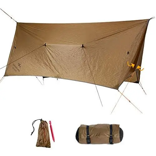 Produktbild: AMAZONAS - Adventure Wing Tarp | Ultraleichtes Hängematten-Tarp mit Rundum-Windschutz. Wasserabweisendes, strapazierfähiges Camping Tarp aus Ripstop-Nylon | Packmaß 25cm x 12cm·· Gewicht 0,68kg