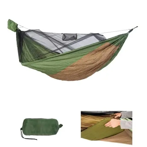 Produktbild: AMAZONAS Adventure Hero XXL – Ultraleichte Moskito-Hängematte mit Isomattenfach | Nur 555 g | Belastbar bis 150 kg | Ideal für Outdoor-Abenteuer