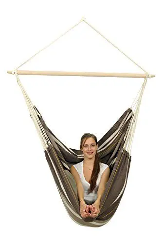 Produktbild: Amazonas - XXL Hängesessel Brasil Gigante | Hängesessel ohne Gestell mit großer Sitzfläche, handgefertigt in Brasilien | Belastbar bis 200 kg·· Sitzfläche 2m x 1,4m·· Stablänge 1,4m | Farbe: Café
