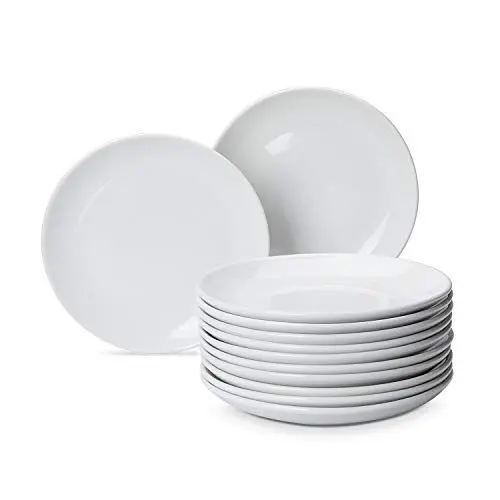 Produktbild: AmazonCommercial 12-Piece Porcelain, 9 Inch Coupe Dinner Plate Set, White