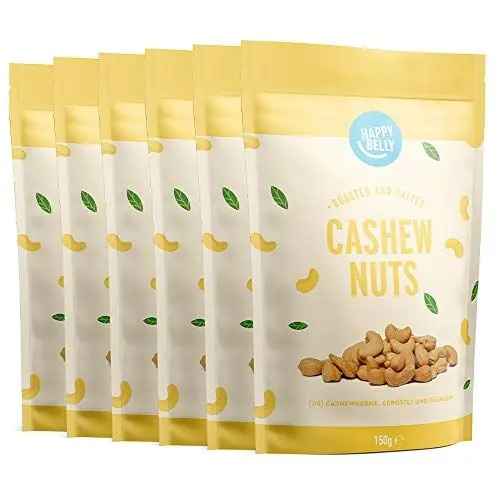 Produktbild: Amazon-Marke: Happy Belly geröstet und gesalzen Cashew nüsse, 150g (6er-Pack)