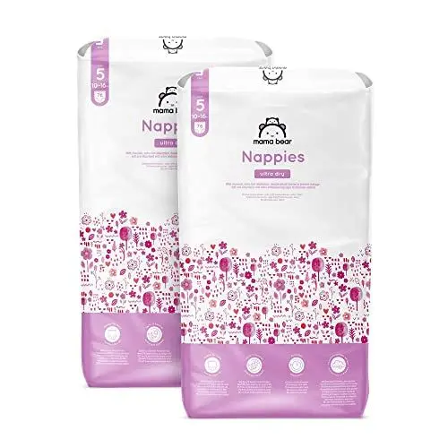 Produktbild: Amazon-Marke: Mama Bear Ultra Dry Windeln Größe 5 (10-16 kg) - MONATSBOX, Weiß, 152 Stück (2 Packungen mit 76)