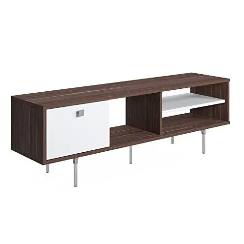 Produktbild: Amazon-Marke: Movian - TV-Ständer Mika, Lowboard-Schrank, Mittel, 140 x 35 x 45 cm, Walnuss-Weiß