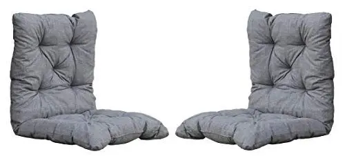 Produktbild: Ambientehome 2er Set Sitzkissen Auflage Sitzpolster 98x50x8 cm hellgrau, 50 Prozent Baumwolle 50 Prozent Polyester