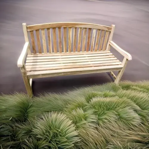 Produktbild: Ambientehome 3-Sitzer Teakholz Bank TULUP ca. 150 cm, Gartenbank, Teakbank, Braun