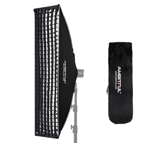 Produktbild: AMBITFUL Bowens Mount Softbox Schnellinstallation Softbox + Wabengitter für Studio Stroboskop Outdoor Fotografie (30 x 120 cm quadratisch)