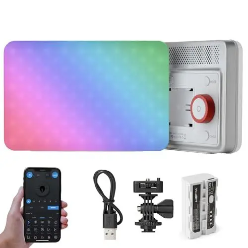Produktbild: AMBITFUL Video Lighting with APP Control, RGB Full Colour, 10 FX Effects, Hot Shoe Base for Photography Video Lighting Studio, CRI/TLCI 95+ （VL15C