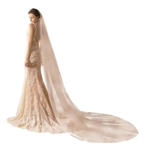 Produktbild: AMBRE ADÈLE Eleganter Brautschleier in Elfenbein, 106x78 Zoll - Perfekter Schleier für die Braut, Damen Hochzeitsschleier