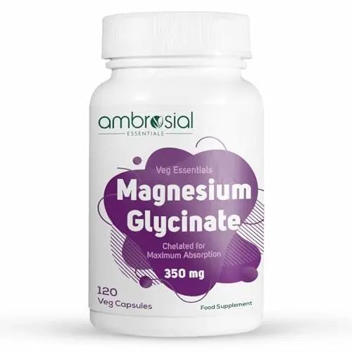 Produktbild: Ambrosial Magnesiumglycinat 350mg | Magnesiumpräparat mit hoher Absorption für eine verbesserte Muskel- und Nervenfunktion | Fördert eine optimale Knochengesundheit | Müdigkeit und Erschöpfung (Pack