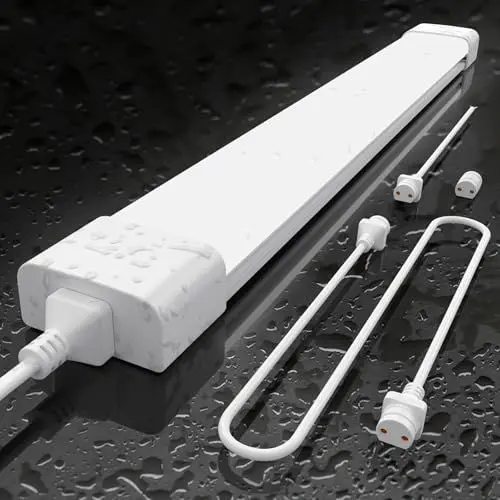 Produktbild: Amdelne Feuchtraumleuchte LED 120cm, 36W 4000LM LED Neonröhre, Neutralweiß 4000K Feuchtraumlampe, IP65 Wasserfest Wannenleuchte, Werkstattlampe, Kellerleuchte, Deckenleuchte für Büro Lager Garage