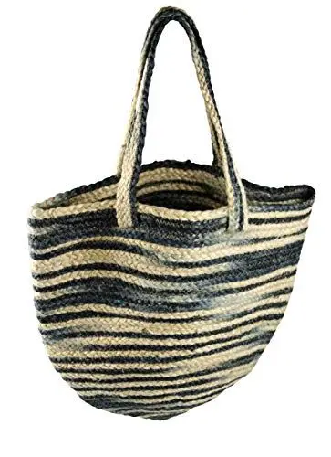 Produktbild: AM-Design Tasche, 95% Jute, 5% Baumwolle, Schwarz, 52x42x3 cm