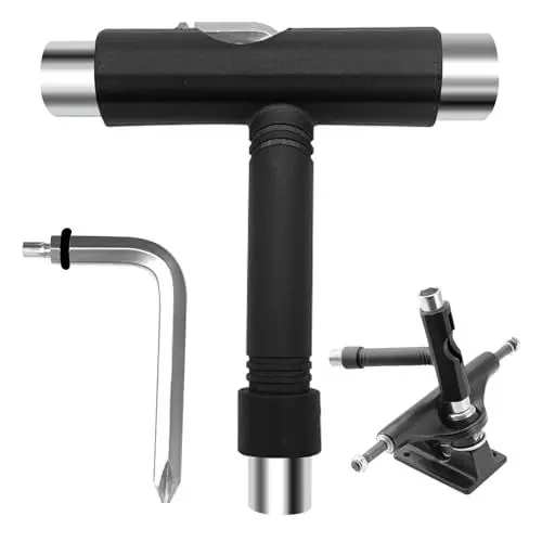 Produktbild: AMDZGLB Skateboard T Tool All-in-One Skate Tool Zubehör Werkzeuge für Skateboard Multifunktion Tragbar Tool Longboard Schrauben Set