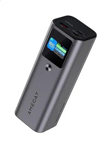 Produktbild: AMEGAT Powerbank 140W, 27600mAh externer Akku PD 3.1 mit 3 Ports USB C Power Bank, Digitales Display, 140W Fast Recharge, für Laptops, Tablets, Smartphones, Ohrhörer und mehr