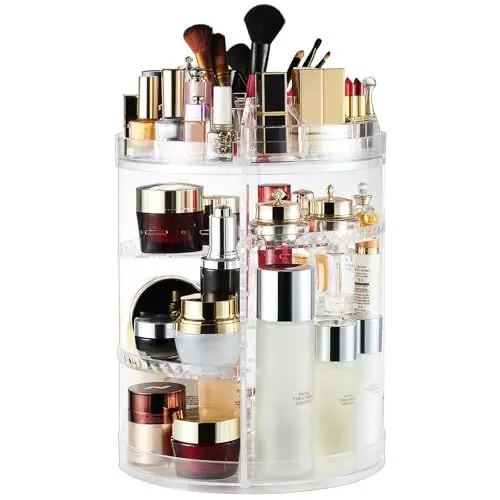 Produktbild: AMEITECH Make up Organizer, 360 Grad Drehende Justierbare Schmucksachen und Kosmetischer Ausstellungsstand, 8 Schichten Bilden Aufbewahrungsbehälter - Kristallklar