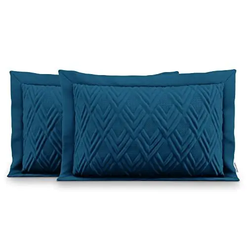 Produktbild: AmeliaHome 2 Kissenbezüge zweiseitig ultrasonic Steppung 50x70 cm Ophelia Indigo