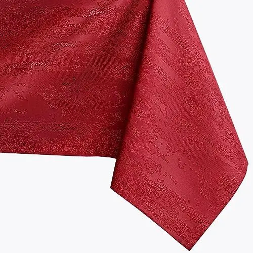 Produktbild: AmeliaHome 100x100 cm Tischdecke Tischtuch Tafeldecke Fleckschutz Lotuseffekt Abwaschbar Wasserabweisend Ornament Bordeaux Vesta