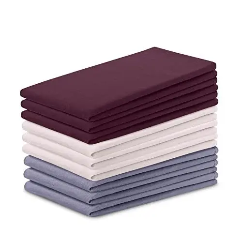 Produktbild: AmeliaHome 9er Set Geschirrtücher Baumwolle Küchentücher 50x70 cm Glatt Letty Violett Puderrosa Rosa