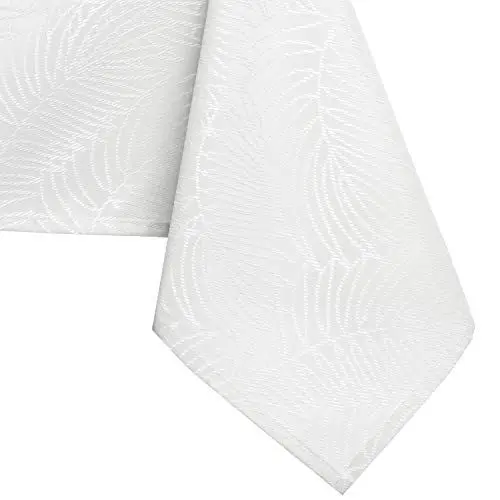 Produktbild: AmeliaHome Tischdecke 110x180 cm Tischtuch Tafeldecke Fleckschutz Lotuseffekt Abwaschbar Wasserabweisend Ornament Gaia weiß