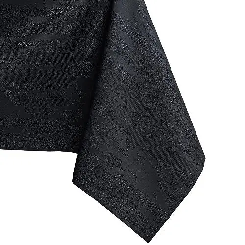 Produktbild: AmeliaHome Tischdecke 40x40 cm Mitteldecke Tischtuch Tafeldecke Fleckschutz Lotuseffekt Abwaschbar Wasserabweisend Ornament Schwarz Vesta