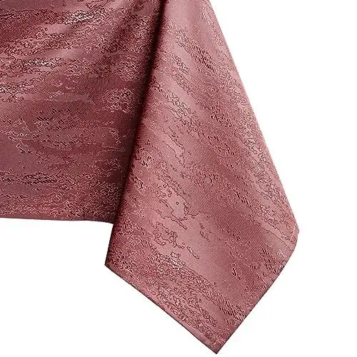 Produktbild: AmeliaHome Tischdecke 140x320 cm Tischtuch Tafeldecke Fleckschutz Lotuseffekt Abwaschbar Wasserabweisend Ornament Vesta Altrosa