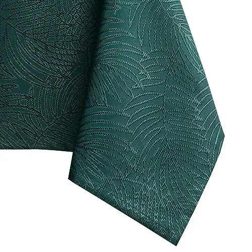 Produktbild: AmeliaHome Tischdecke 60x60 cm Mitteldecke Tischtuch Tafeldecke Fleckschutz Lotuseffekt Abwaschbar Wasserabweisend Ornament Achat grün Gaia