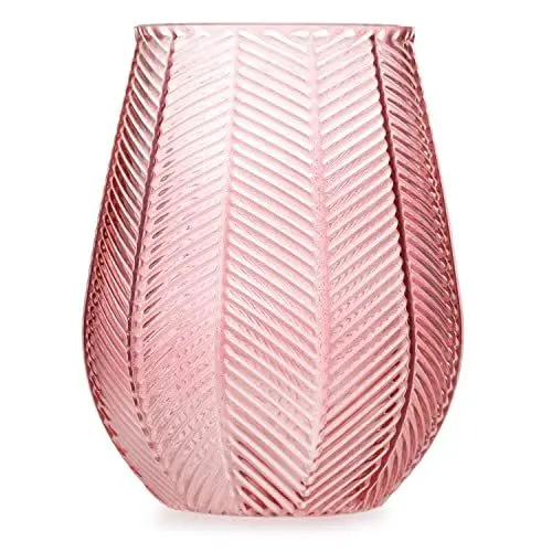 Produktbild: AmeliaHome Vase 15,5x19,5 cm Dekovase Tischvase aus Glas Dekoration Vitoria Puderrosa