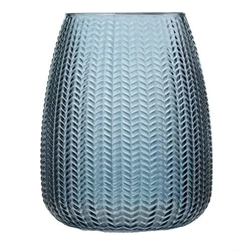 Produktbild: AmeliaHome Vase 15,5x19 cm Dekovase Tischvase aus Glas Dekoration Sevilla Dunkelblau