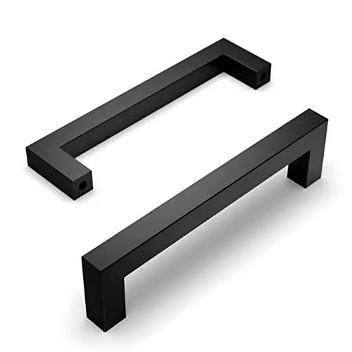 Produktbild: Amerdeco 10 Stück Möbelgriffe Edelstahl Schwarz Schrankgriffe Küchengriffe 128mm Lochabstand Schubladen Griffe Schubladengriffe Griffe für Küchenschränke Kleiderschrank