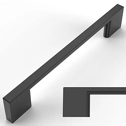 Produktbild: Amerdeco 10 Stück Möbelgriffe Schwarz 128mm Lochabstand Schubladen Zinc alloy Griffe für Küchenschränke Schrankgriffe Schubladengriffe Türgriffe für Küchenschränke Kleiderschrank UK0022