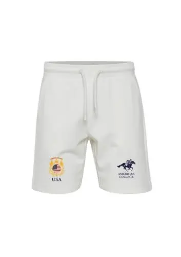 Produktbild: AMERICAN COLLEGE USA, Bermuda, Short, Jungen, Mädchen, Jogging, Hosen, Legging, Chinos, Eng Anliegende Hosen, Sport Hosen, Kinder Bekleidung, Unisex, Modell ACBER221 Weiß, 14 Jahre