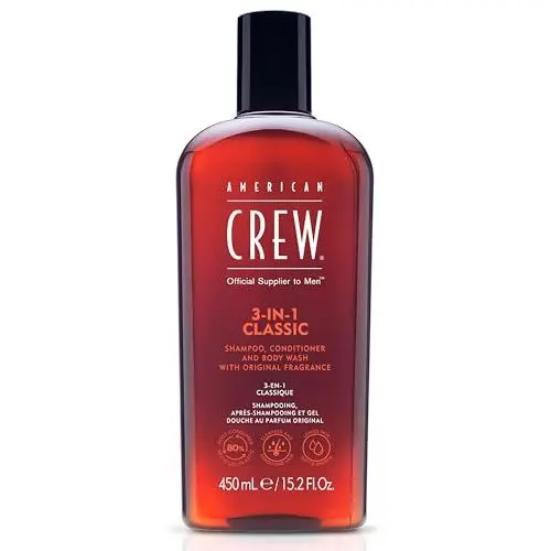 Produktbild: AMERICAN CREW – 3-in-1 Shampoo, Conditioner & Body Wash, 450 ml, Pflegeshampoo und Duschgel für Männer, Produkt für die tägliche Reinigung von Körper und Haar