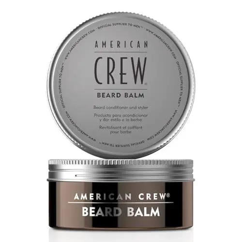 Produktbild: AMERICAN CREW – Beard Balm, 60 g, Bartpflege für Männer, Bartbalm für gepflegtes & flexibles Styling, Conditioner & Styler für gezähmte Bärte, Pflegeprodukt mit frischem Duft