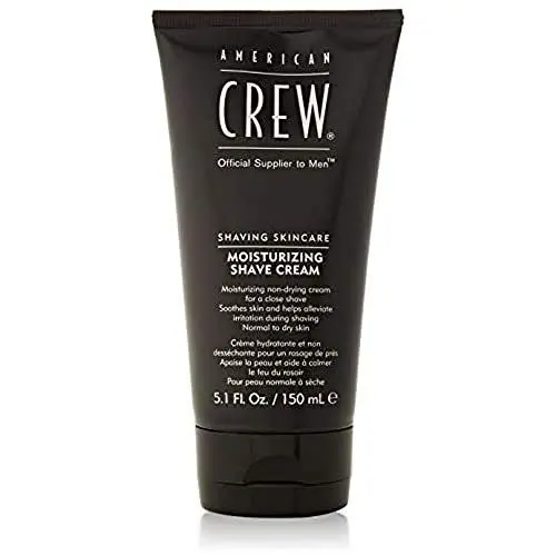 Produktbild: AMERICAN CREW – Moisturizing Shave Cream, 150 ml, schäumende Rasiercreme mit Avocado-Öl & Aloe vera, Pflegeprodukt mit Vitaminen für trockene & empfindliche Haut, beugt Irritationen vor