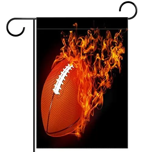 Produktbild: American Football im Feuer Gartenfahne,Saisonale Flaggen für den Außenbereich, 30,5 x 45,7 cm, doppelseitig, dekorativ
