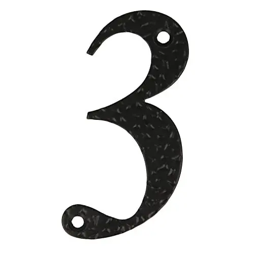 Produktbild: Amig - Anzahl für Häuser oder Tore | Nr. 3 | 100 x 65 mm | Für Wände oder Außenwände von Wohnungen | aus Epoxid-Stahl | Schmiede-Stil | inkl. Dübel und Spanplatten