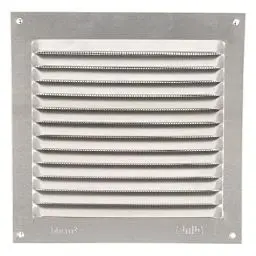 Produktbild: Amig - Quadratisches Lüftungsgitter aus Aluminium mit Moskitonetz | Lüftungsgitter für Luftauslässe | Ideal für Decken | Maße : 150 x 150 mm | Farbe: Silber