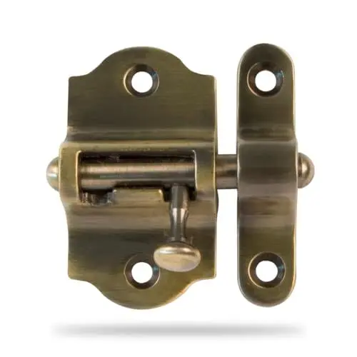 Produktbild: Amig – Türriegel – Modell 720 – Aus Messing – 50 mm – Inklusive Schrauben – Ideal für Türen und Fenster – Oberfläche: Leder