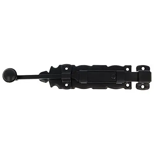 Produktbild: Amig - Türriegel aus Stahl | Bolzenriegel Mod. 411 | Türschloss in Schwarz | Torschlossriegel Türschieber | Maße: 300 x 35 | Aufschraubschloss | Geeignet für Fenster