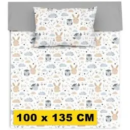 Produktbild: Amilian Kinderbettwäsche 100x135 cm - Baby Bettwäsche 100x135 cm - Tiere 100% Baumwolle - Komfortable Umschlag - Bettwäsche Kinder 100 x 135 für Babybett - Kinder Bettwäsche Baby