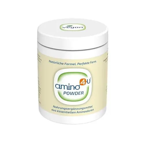 Produktbild: amino4u Aminosäuren Komplex Pulver - 8 essentielle Aminos (EAA & BCAA) im optimalen Verhältnis - Vegan, ohne Zusätze und aus Deutschland - 120 gramm