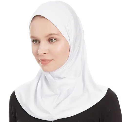 Produktbild: Amira Hijab Kopftuch Damen Muslimisch - Weiß Instant Kopftuch - Ready To Wear Schal - One Piece Amira Hijab Schal - Kopftücher Für Damen - Moderne Islamische Hidzab Kopftücher (Weiß)