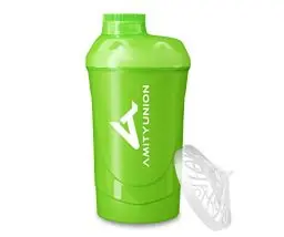 Produktbild: AMITYUNION Protein Shaker Grün Deluxe 800 ml - Eiweiß Shaker auslaufsicher - BPA frei mit Sieb & Skala für Cremige Whey Proteinpulver Shakes - Gym Fitness Becher für Isolate und Sport Konzentrate