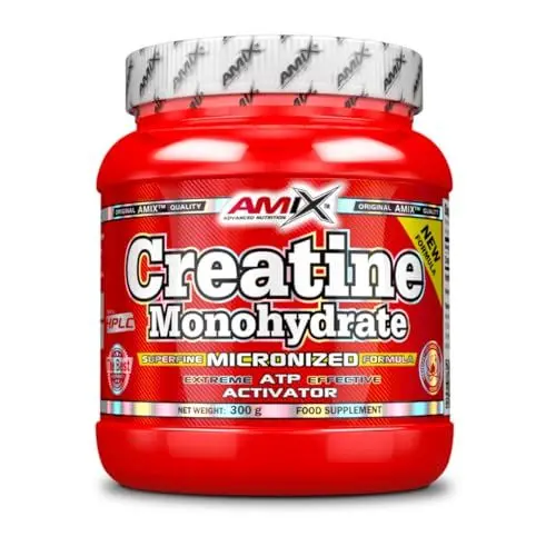 Produktbild: AMIX Creatin Monohydrat – 100% mikronisiertes Creatin Pulver, erhöht die körperliche Leistung, steigert Muskelaufbau und Kraft bei Sportlern, 300g