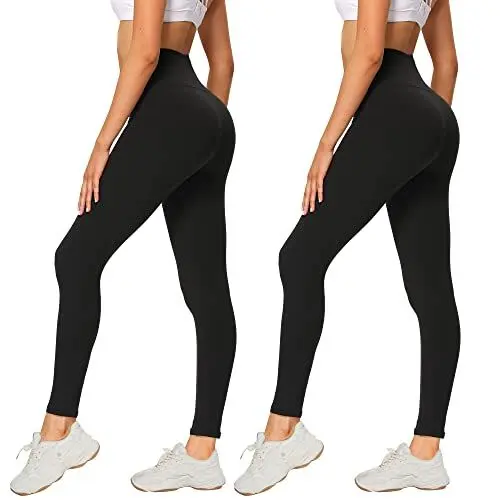 Produktbild: AMIYOYO 2er Pack Leggings für Damen High Waist Leggins Blickdicht Elastische Bauchweg Hosen Weiche Sporthose für Yoga Fitness Outdoor&Freizeit