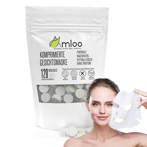 Produktbild: AMLOO 120 Stücke Hautpflege Maske,Compress Gesichtsmaske Selber Machen Diy Gesichtsmasken Diy Sheet Mask Compressed Face Einweg Gesichtsmasken Komprimierte Gesichtsmaske Tabletten Masken Beauty