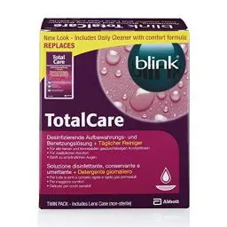 Produktbild: AMO blink TotalCare Multipack – Das Rundum-sorglos-Paket für Träger von harten Linsen – Hartlinsenreiniger, Kontaktlinsen-Pflegemittel & Behälter in einem Set