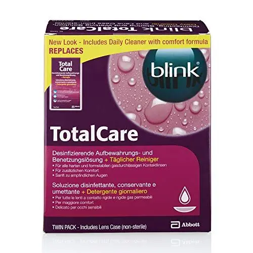 Produktbild: AMO blink TotalCare Multipack – Das Rundum-sorglos-Paket für Träger von harten Linsen – Hartlinsenreiniger, Kontaktlinsen-Pflegemittel & Behälter in einem Set