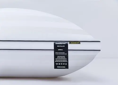 Produktbild: Amolavet Hotel Kissen 40 x 80 2er Set Weiches Kopfkissen 40x80 Verstellbares Down Alternative Füllung Schlafkissen Rückenschläfer und Seitenschläfer Nackenstützkissen für Ganzjährig